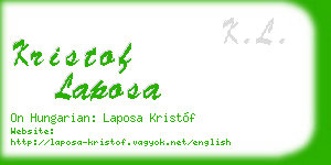 kristof laposa business card